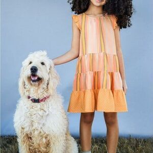 Matilda Jane Orange Creamsicle Dress for Girls Size 12 cottagecore boho